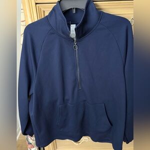 Bally Women Navy Quarter-Zip Pullover Sweater